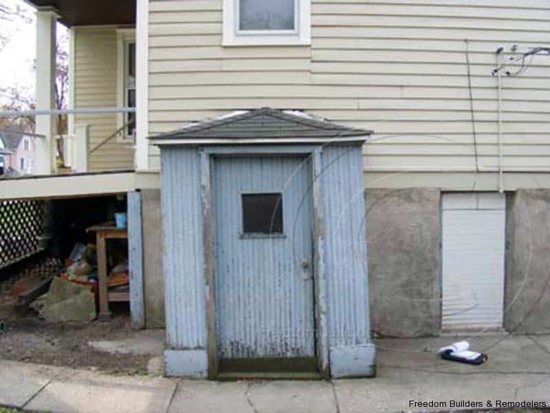 Attached Shed Basement Entrance Freedom Builders 