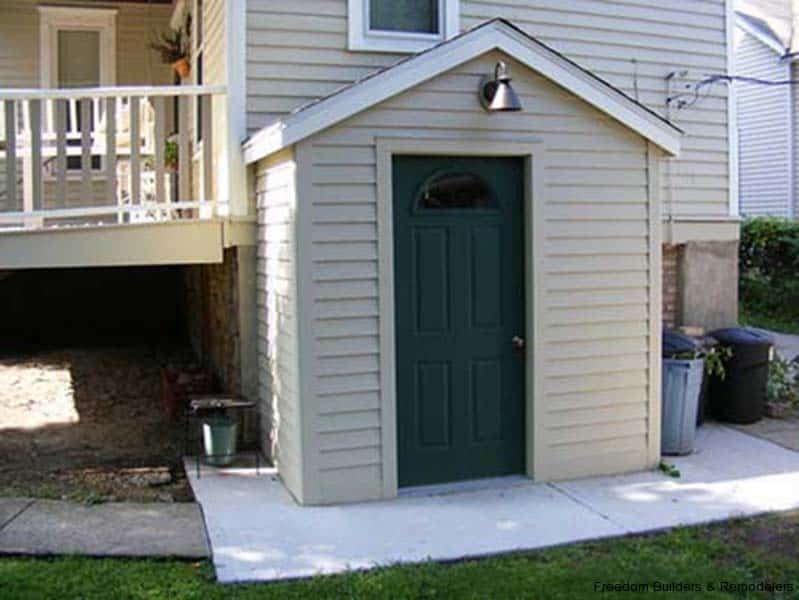 Attached Shed Basement Entrance Freedom Builders 