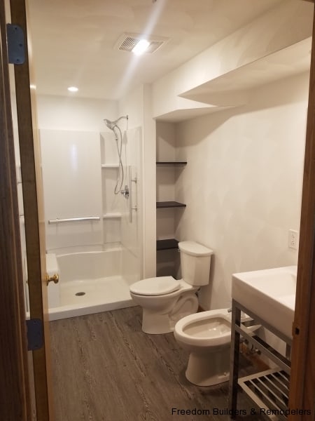 Bidet In Basement Bathroom | Freedom Builders &amp; Remodelers