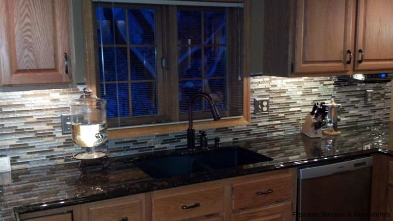 Mosaic Tile Backsplash In Kitchen | Freedom Builders & Remodelers